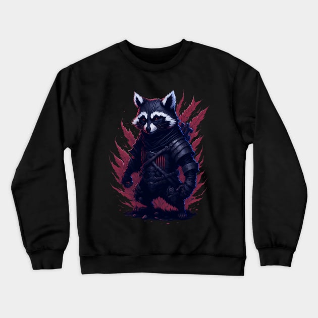 Ninja Raccoon Crewneck Sweatshirt by SergioCoelho_Arts